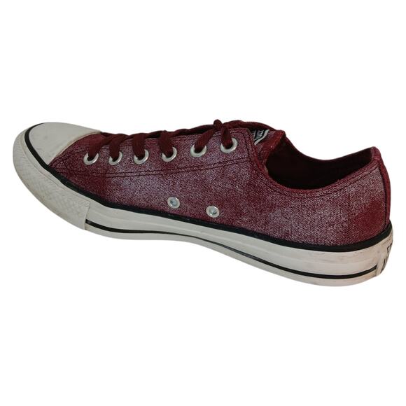 Converse CT All Star Womens Maroon & Silver Low Top Sneakers - Size 9 - Picture 2 of 7